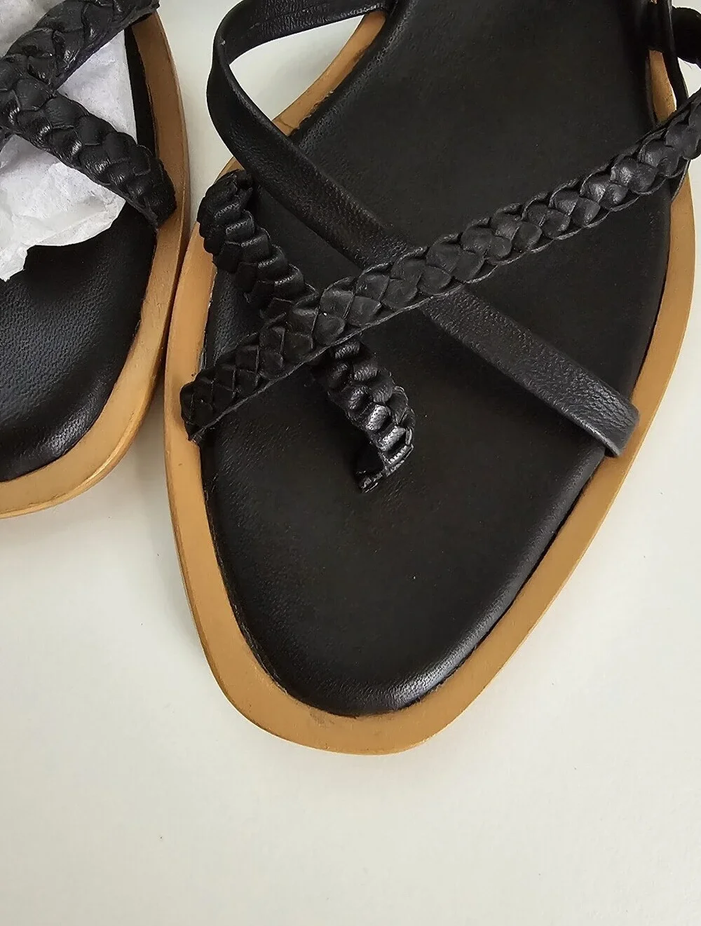 NWT Free People Black Sunny Days Sandals Summer Boho